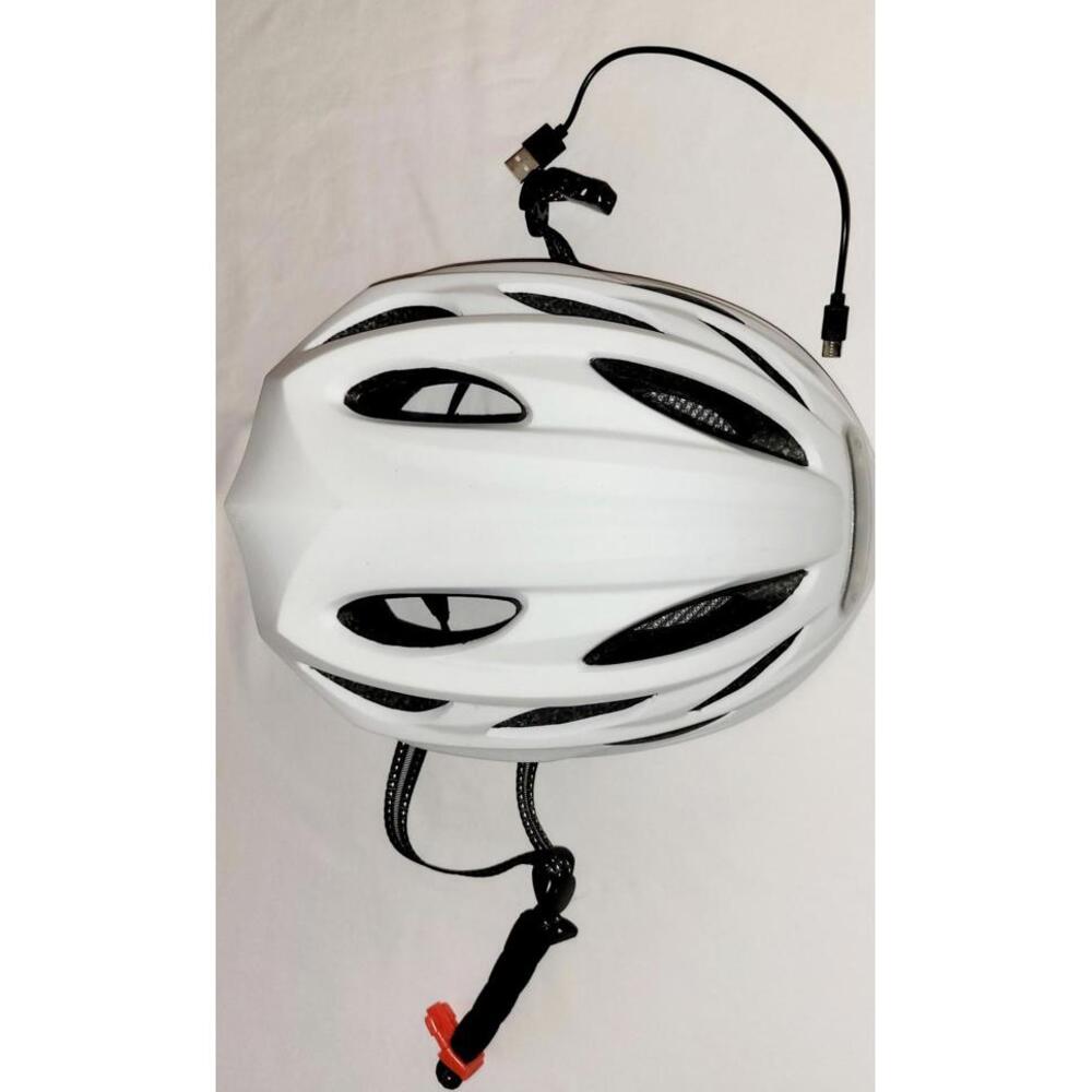 GUDOOK white adult bicycle helmet w/ LED frnt. & back lights